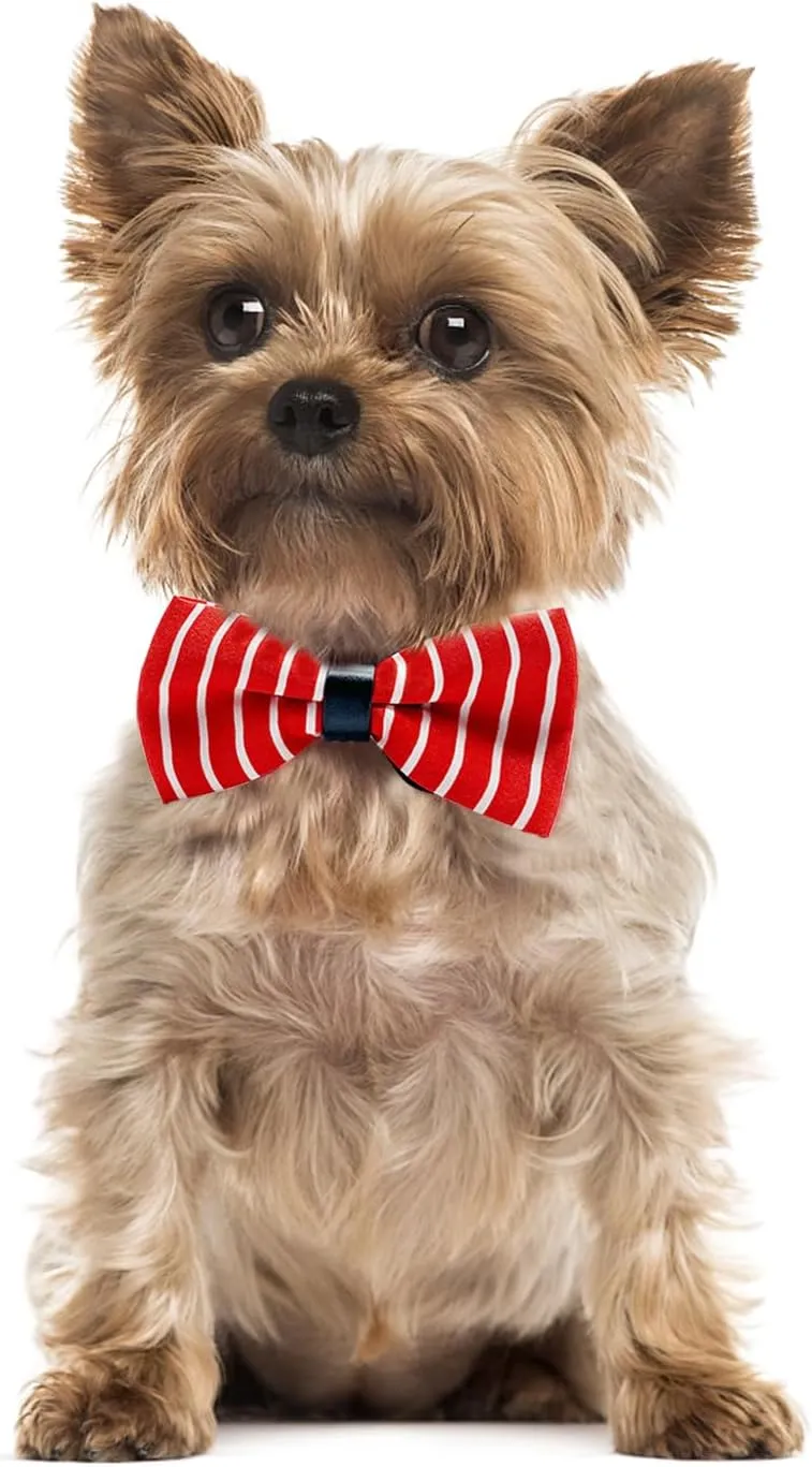 10 PCS Dogs Collar Elastic Attachment Bow Ties for Small Medium Large Pet/Cats Puppies Collar Charms Accessories Slides Bowties for Birthday Wedding Parties(Classic Medium)