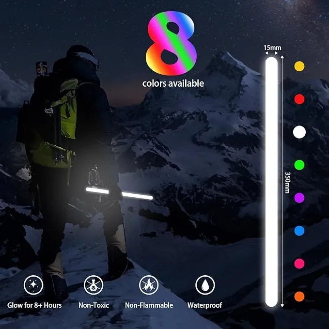 12 PCS 14 Inch Industry Grade Glow Sticks Bulk Emergency Jumbo Light Sticks Glow in The Dark Bright Large Glow Sticks for Camping,Hiking,Hurricane, Earthquake, Survival Kit Accessories