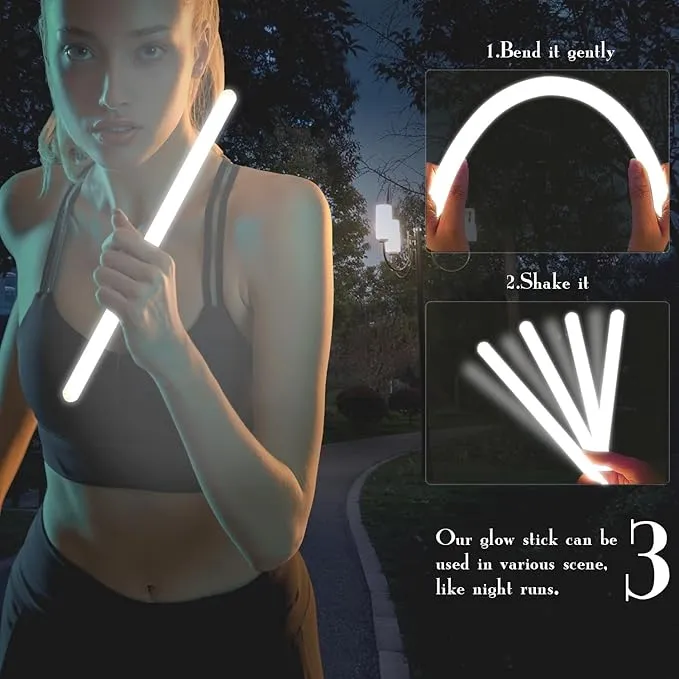 12 PCS 14 Inch Industry Grade Glow Sticks Bulk Emergency Jumbo Light Sticks Glow in The Dark Bright Large Glow Sticks for Camping,Hiking,Hurricane, Earthquake, Survival Kit Accessories