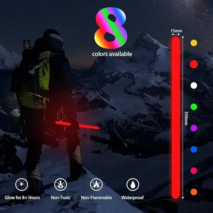 12 PCS 14 Inch Industry Grade Glow Sticks Bulk Emergency Jumbo Light Sticks Glow in The Dark Bright Large Glow Sticks for Camping,Hiking,Hurricane, Earthquake, Survival Kit Accessories