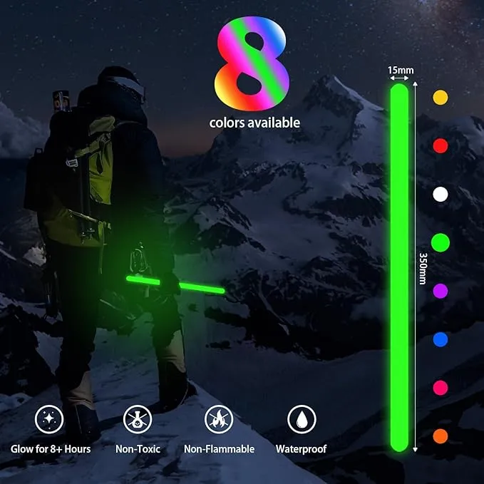 12 PCS 14 Inch Industry Grade Glow Sticks Bulk Emergency Jumbo Light Sticks Glow in The Dark Bright Large Glow Sticks for Camping,Hiking,Hurricane, Earthquake, Survival Kit Accessories