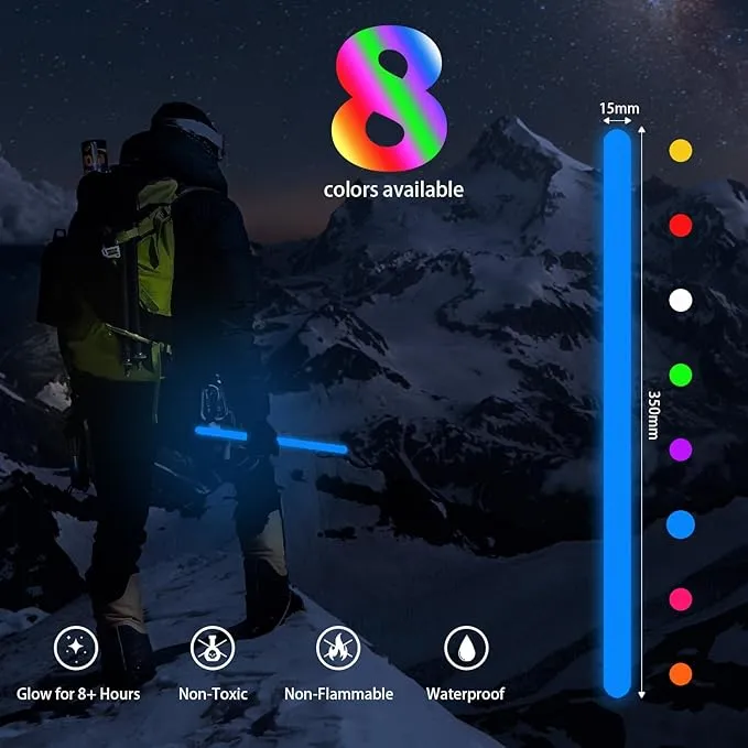12 PCS 14 Inch Industry Grade Glow Sticks Bulk Emergency Jumbo Light Sticks Glow in The Dark Bright Large Glow Sticks for Camping,Hiking,Hurricane, Earthquake, Survival Kit Accessories