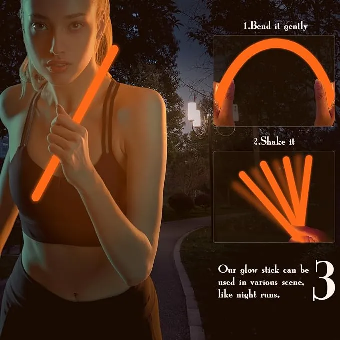 12 PCS 14 Inch Industry Grade Glow Sticks Bulk Emergency Jumbo Light Sticks Glow in The Dark Bright Large Glow Sticks for Camping,Hiking,Hurricane, Earthquake, Survival Kit Accessories