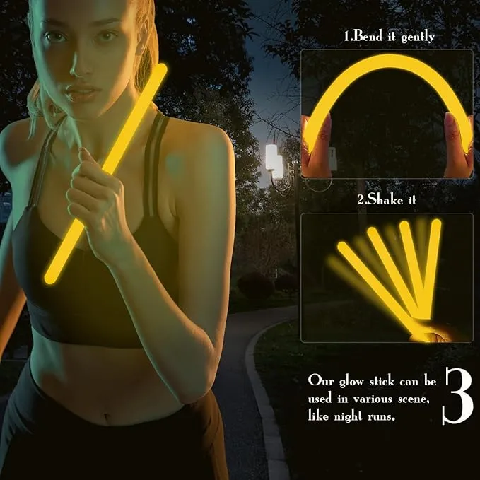 12 PCS 14 Inch Industry Grade Glow Sticks Bulk Emergency Jumbo Light Sticks Glow in The Dark Bright Large Glow Sticks for Camping,Hiking,Hurricane, Earthquake, Survival Kit Accessories