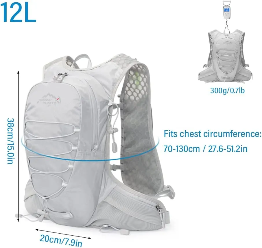12L Cycle Hydration Backpack Lightweight Riding Vest Pack Backpack for Outdoor Running Camping Hiking Mountaineering