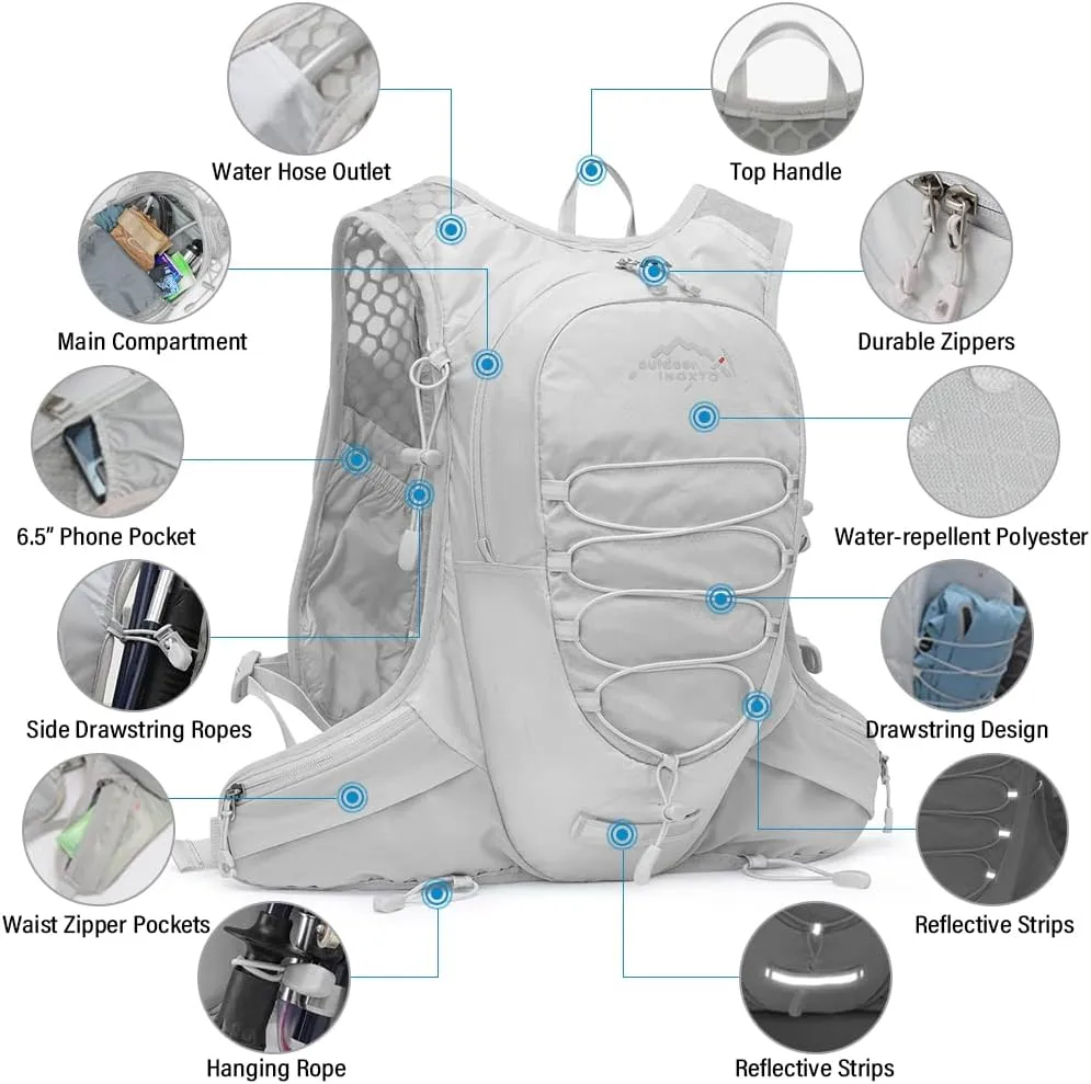 12L Cycle Hydration Backpack Lightweight Riding Vest Pack Backpack for Outdoor Running Camping Hiking Mountaineering