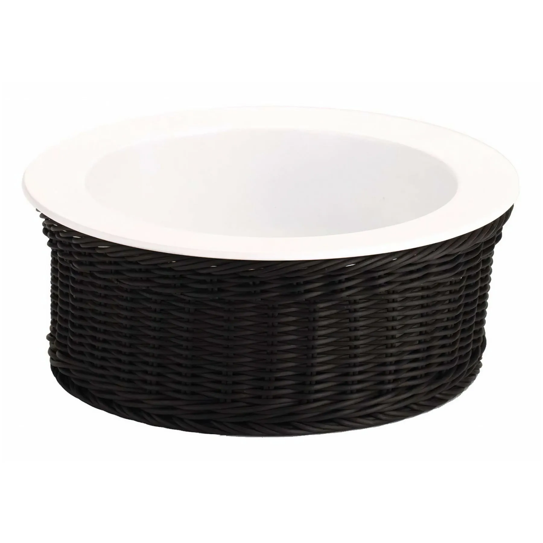 12" Cold Food Display Set with Black Wicker Basket Base. I