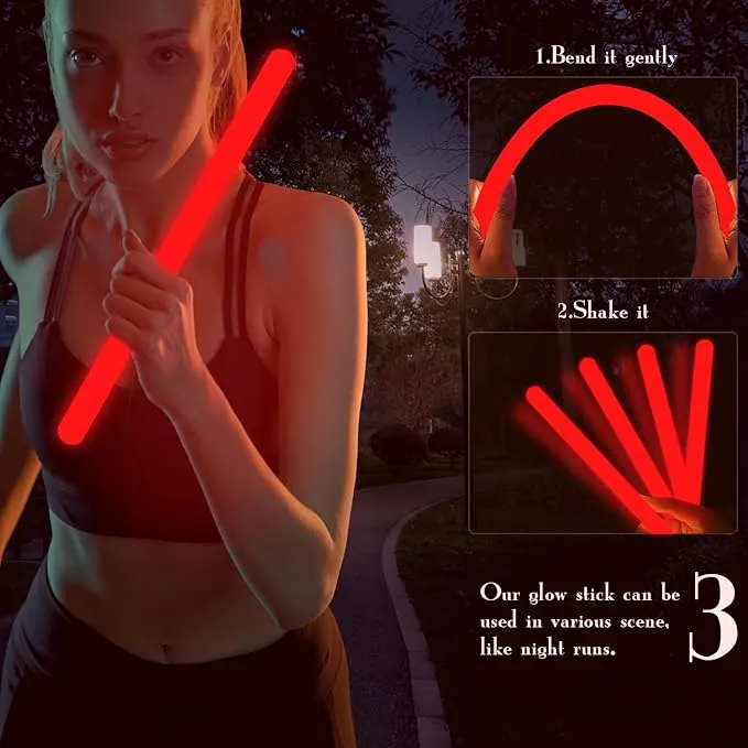 16 Inch Industry Grade Glow Sticks Bulk 5 PCS Bright Jumbo Light Sticks Glow in The Dark Emergency Huge Glow Sticks for Camping,Hiking,Hurricane, Earthquake, Survival Kit Accessories