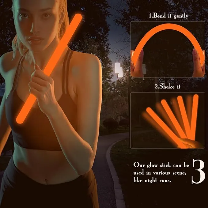 16 Inch Industry Grade Glow Sticks Bulk 5 PCS Bright Jumbo Light Sticks Glow in The Dark Emergency Huge Glow Sticks for Camping,Hiking,Hurricane, Earthquake, Survival Kit Accessories