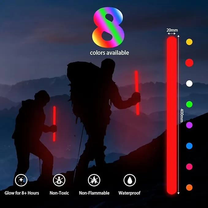 16 Inch Industry Grade Glow Sticks Bulk 5 PCS Bright Jumbo Light Sticks Glow in The Dark Emergency Huge Glow Sticks for Camping,Hiking,Hurricane, Earthquake, Survival Kit Accessories