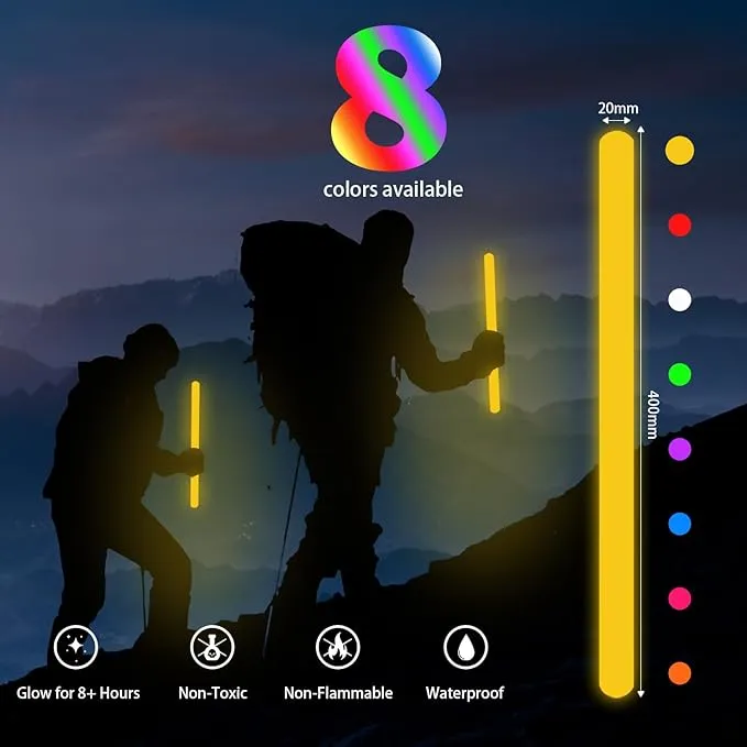 16 Inch Industry Grade Glow Sticks Bulk 5 PCS Bright Jumbo Light Sticks Glow in The Dark Emergency Huge Glow Sticks for Camping,Hiking,Hurricane, Earthquake, Survival Kit Accessories
