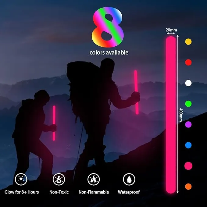 16 Inch Industry Grade Glow Sticks Bulk 5 PCS Bright Jumbo Light Sticks Glow in The Dark Emergency Huge Glow Sticks for Camping,Hiking,Hurricane, Earthquake, Survival Kit Accessories