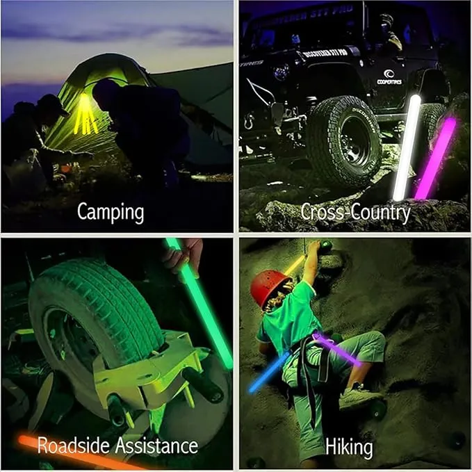 16 Inch Industry Grade Glow Sticks Bulk 5 PCS Bright Jumbo Light Sticks Glow in The Dark Emergency Huge Glow Sticks for Camping,Hiking,Hurricane, Earthquake, Survival Kit Accessories