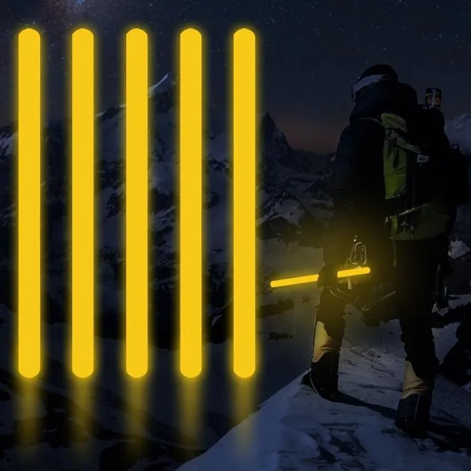 16 Inch Industry Grade Glow Sticks Bulk 5 PCS Bright Jumbo Light Sticks Glow in The Dark Emergency Huge Glow Sticks for Camping,Hiking,Hurricane, Earthquake, Survival Kit Accessories