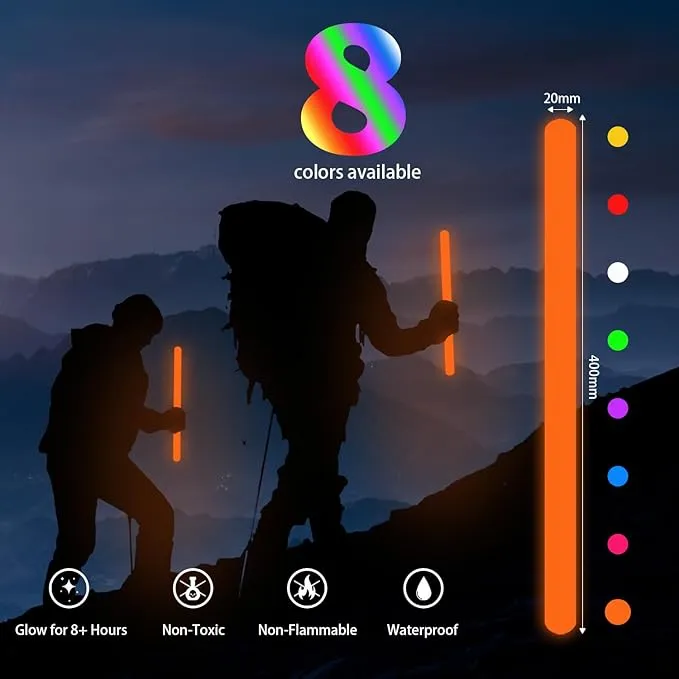 16 Inch Industry Grade Glow Sticks Bulk 5 PCS Bright Jumbo Light Sticks Glow in The Dark Emergency Huge Glow Sticks for Camping,Hiking,Hurricane, Earthquake, Survival Kit Accessories
