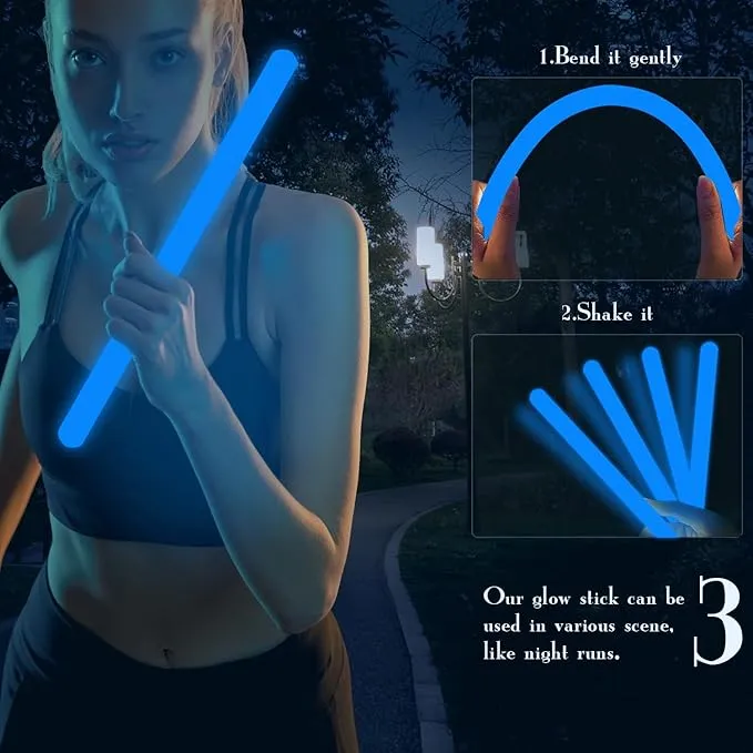 16 Inch Industry Grade Glow Sticks Bulk 5 PCS Bright Jumbo Light Sticks Glow in The Dark Emergency Huge Glow Sticks for Camping,Hiking,Hurricane, Earthquake, Survival Kit Accessories