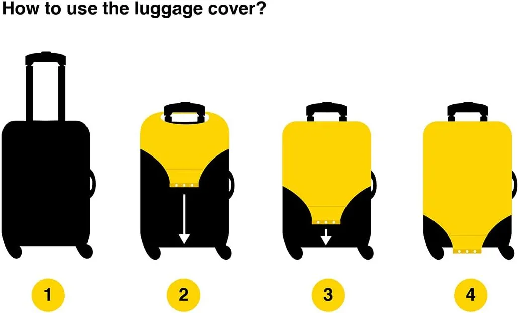 18/20/24/28/32 Inch Spandex Travel Luggage Cover - Blooming Flowers Fashion DIY Creative Design Anti-Scratch Stretchy Travel Suitcase Protector Baggage Covers