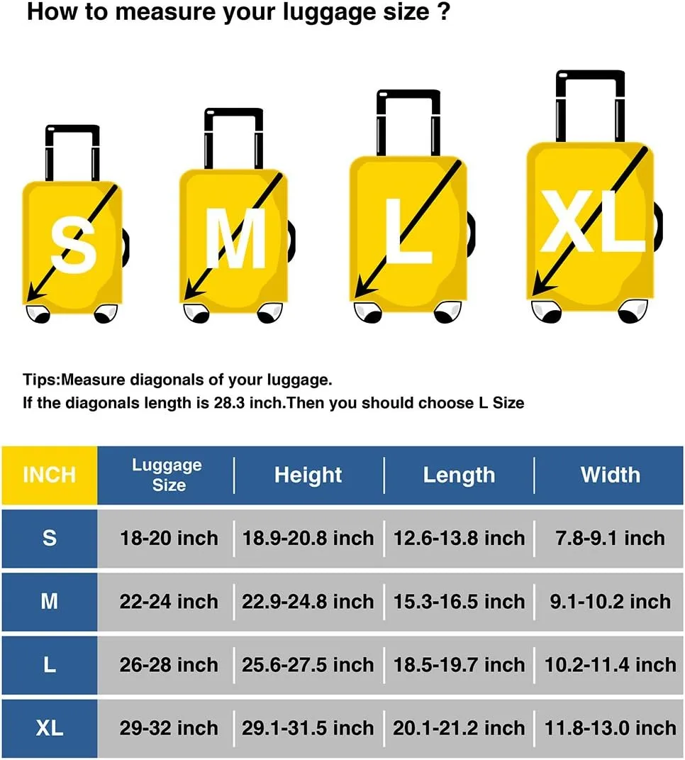 18/20/24/28/32 Inch Spandex Travel Luggage Cover - Blooming Flowers Fashion DIY Creative Design Anti-Scratch Stretchy Travel Suitcase Protector Baggage Covers