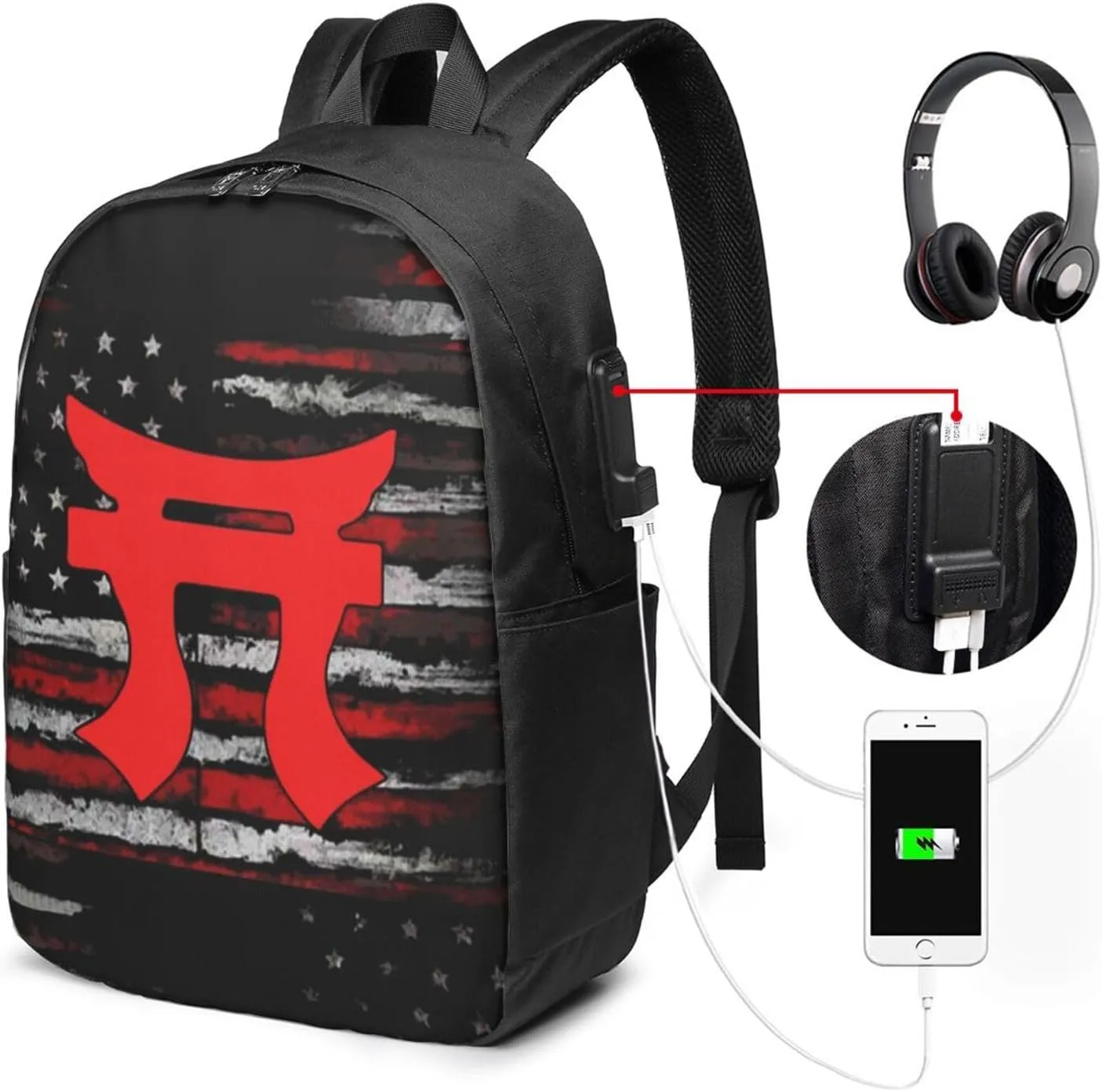 187th Rakkasan Tori Backpack, 17 Inch Travel Business Laptop Backpack With USB Port for Women Men