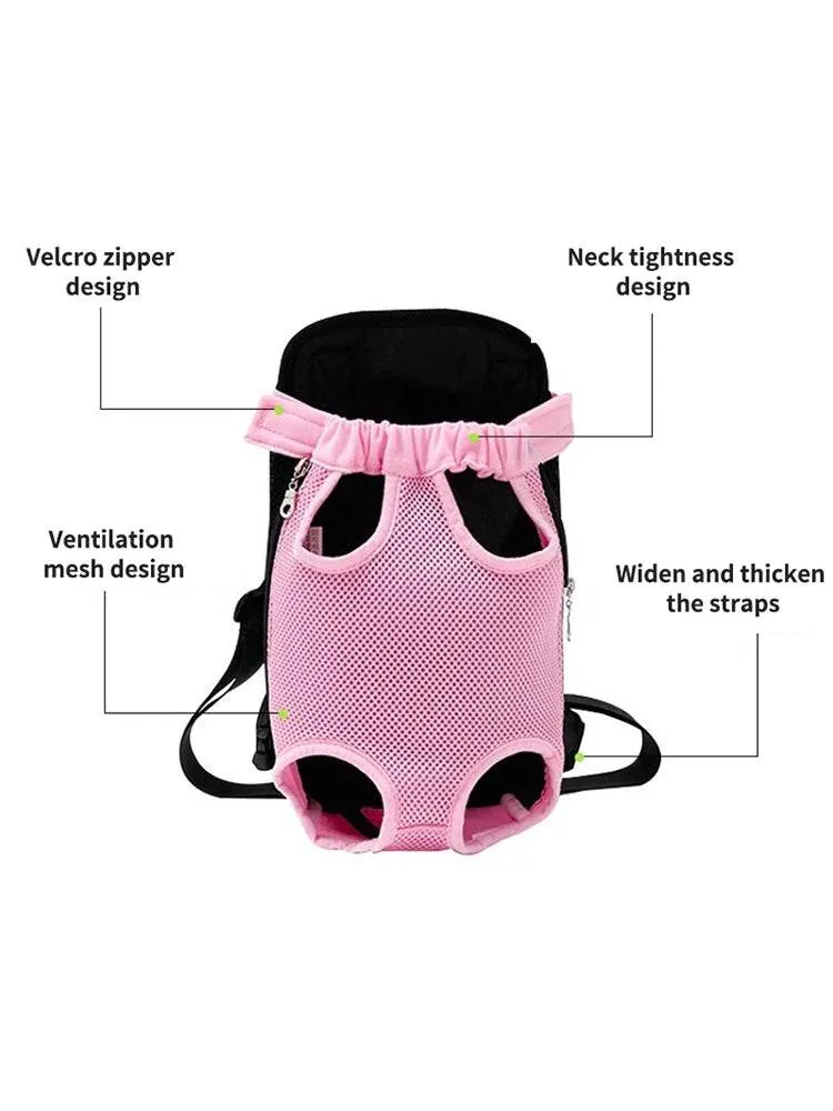 1PC Adjustable Pet Cat Chest Backpack For Outdoor Carrying Mesh Ventilation For Hiking Camping Trips Sling Bag In Small