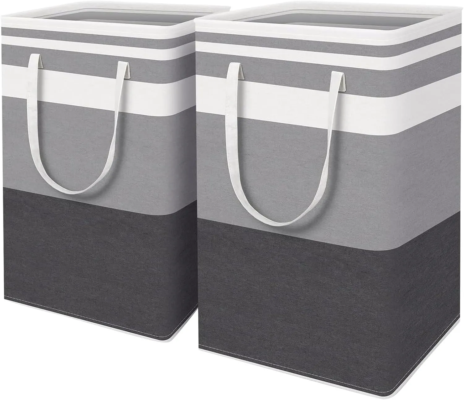 2-Pack Collapsible Large Laundry Basket, 75L Waterproof Freestanding Slim Laundry Hamper with Handles,Dirty Clothes Hamper for Bedroom Bathroom College Dorm Laundry Room