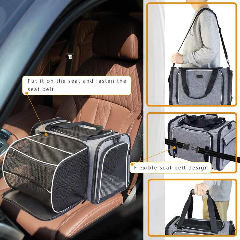 2 Side Expandable Small Dog Carrier