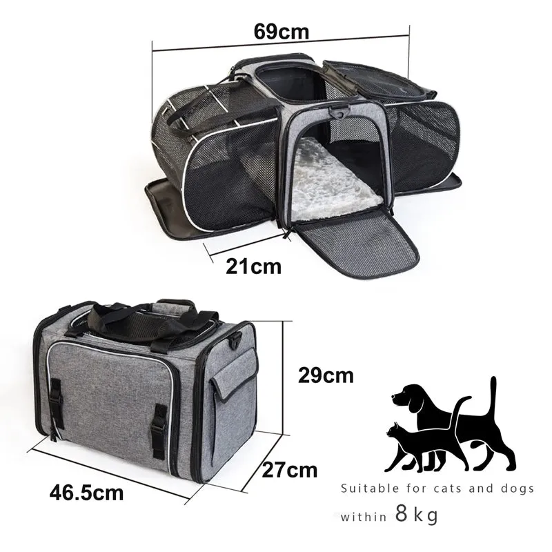 2 Side Expandable Small Dog Carrier