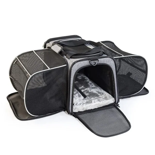 2 Side Expandable Small Dog Carrier