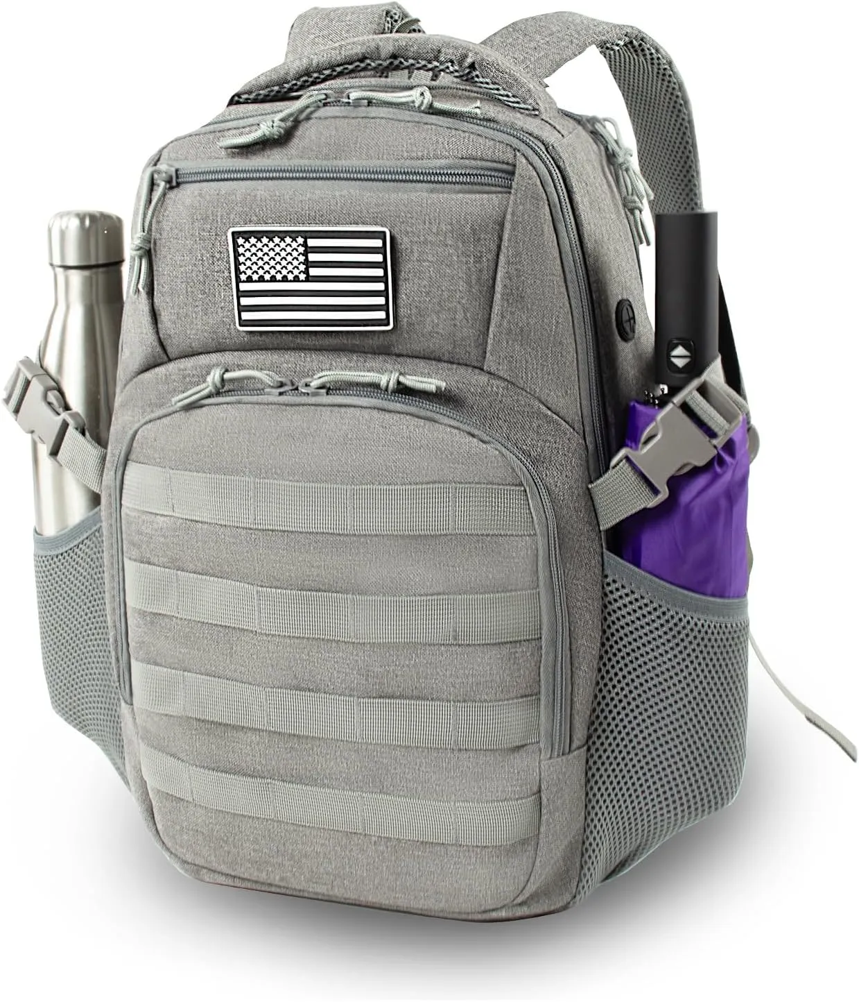 25L Military Travel Laptop Backpack 15.6-inch Backpack For Women Business Carry On Flight Approved Small Grey Backpack Bug Out Bag Work Gym Weekend Bag Men's Assault Bags Back Pack