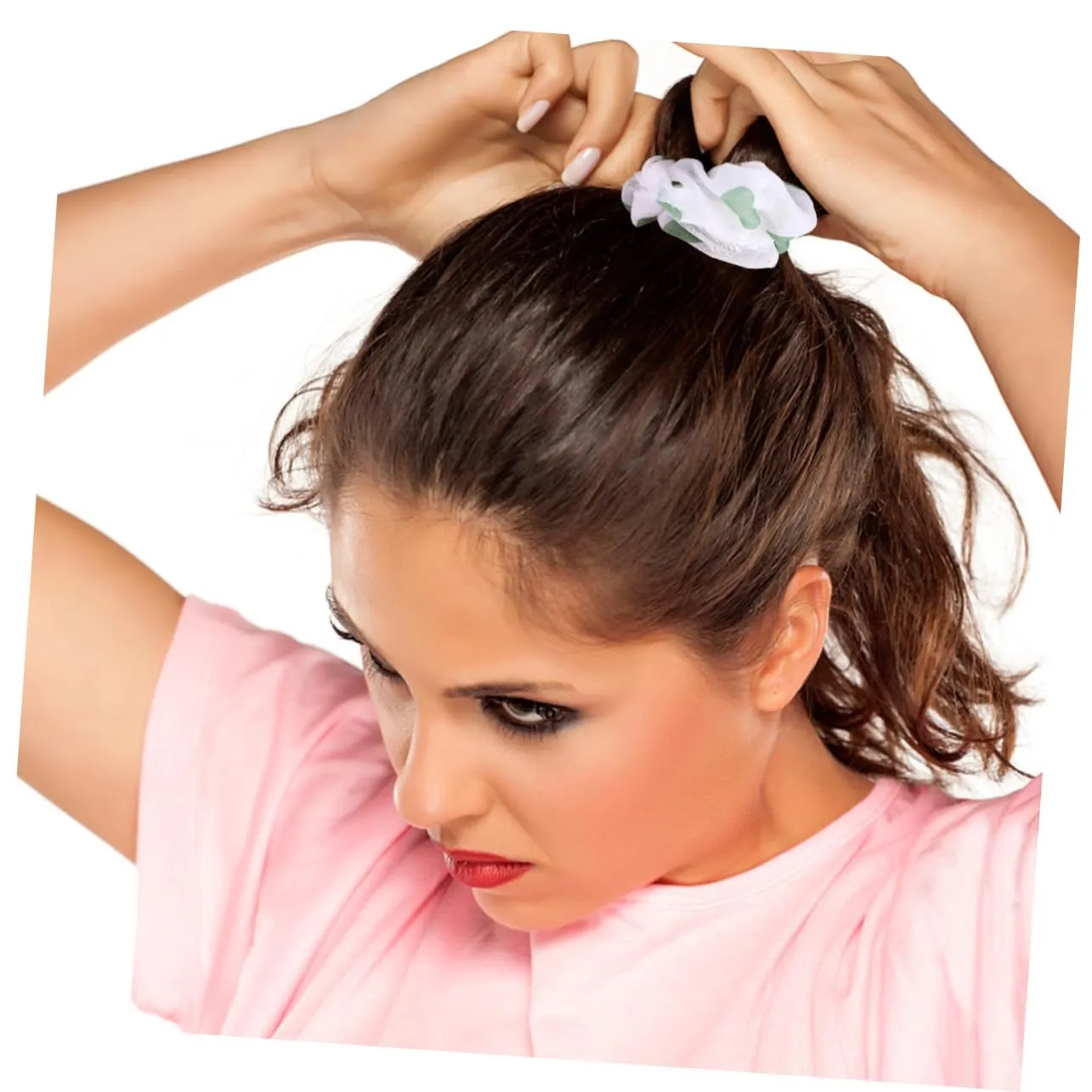2sets Girls Softball Scrunchies Bow for Hair Women Head Tie Hair Ring Summer Ties Softball Accessories Made of Fabric Material 10pcs*2