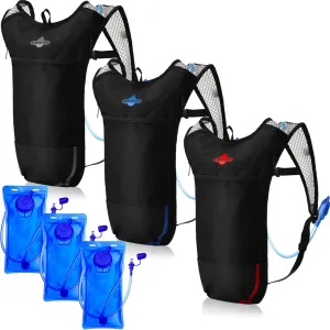 3 Pcs Hydration Backpack Pack with 2l Water Bladder, Hydration Pack with Hydration Bladder Hiking Running Cycling Biking Water Backpack for Men and Women