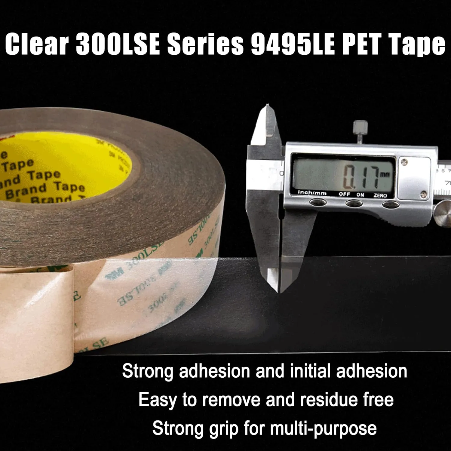 300LSE Double Side Tape Heavy Duty 36ft, Clear Mounting Tape Removable for Scrapbook,Transparent Sticky Tape Picture Hanging Strips