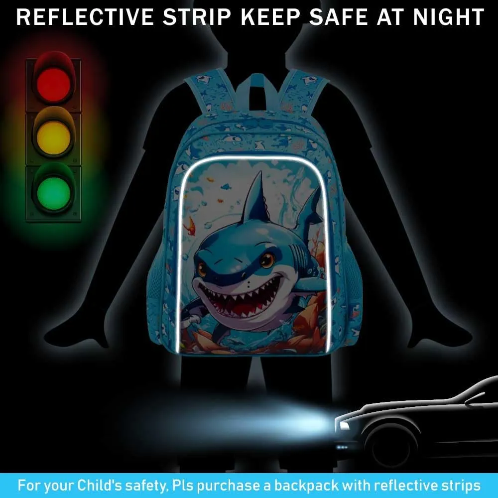 3PCS Dinosaur Backpack for Boys, 16 Inch Kids Water Resistant Preschool Elementary Kindergarten Bookbags and Lunch Box