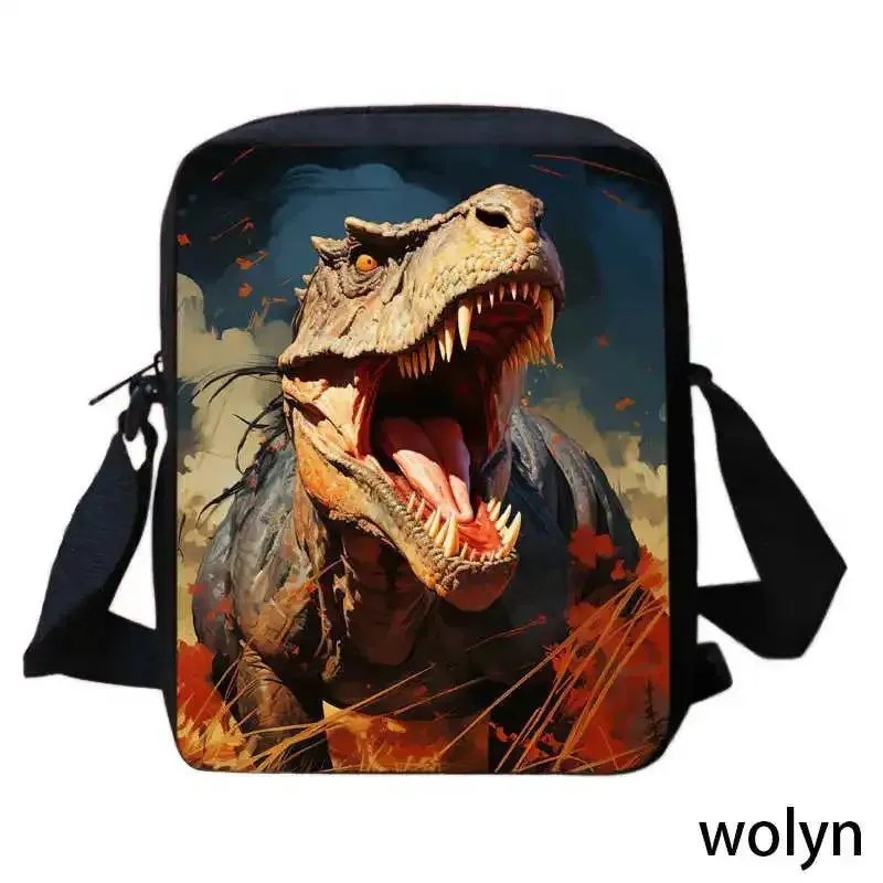 3Pcs Set Dinosaur School Backpack with Pencil Case Shoulder Bags for Grade 1-3 ,Cartoon Animal Print School Bags for Boys Girls