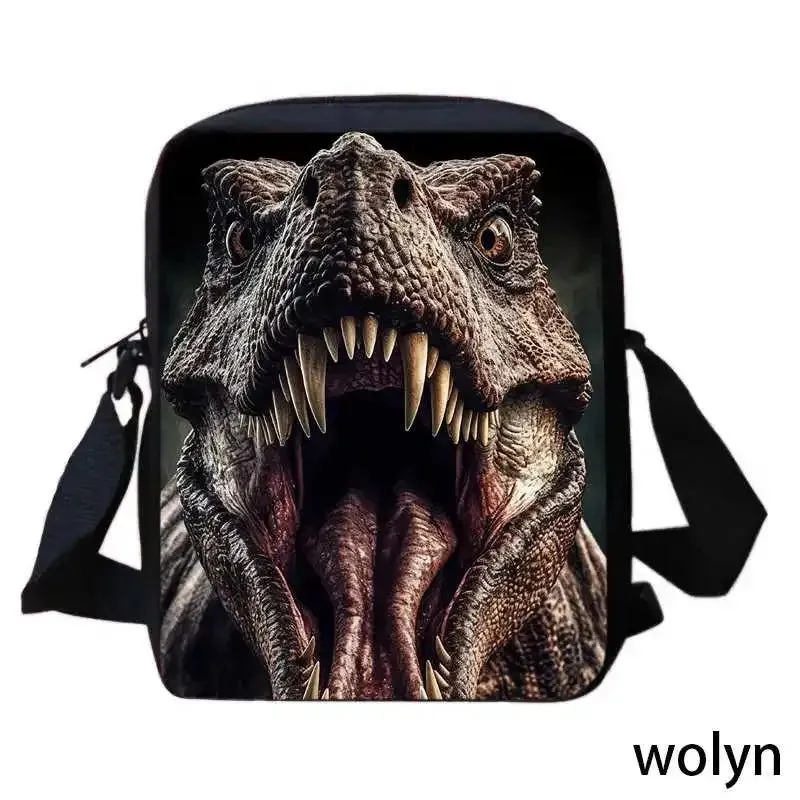 3Pcs Set Dinosaur School Backpack with Pencil Case Shoulder Bags for Grade 1-3 ,Cartoon Animal Print School Bags for Boys Girls