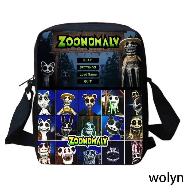 3Pcs Set Zoonomaly Prints School Backpack for Child With Shoulder Bags, Pencil Case ,Cartoon School Bags for Boys Girls