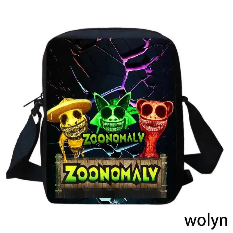 3Pcs Set Zoonomaly Prints School Backpack for Child With Shoulder Bags, Pencil Case ,Cartoon School Bags for Boys Girls