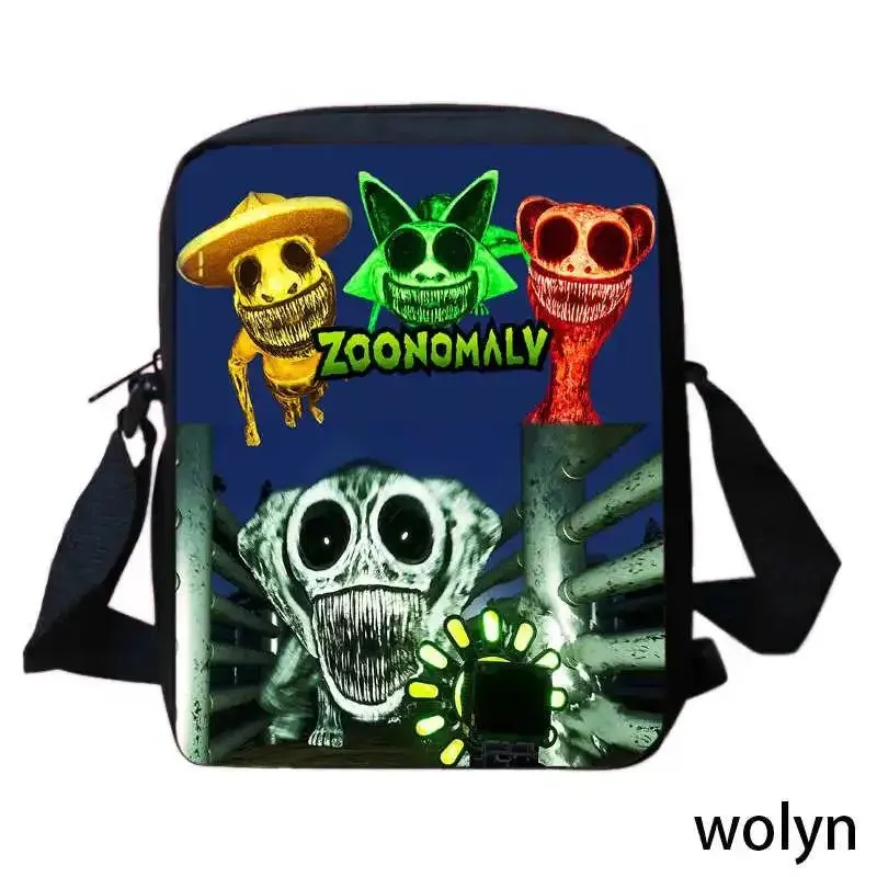 3Pcs Set Zoonomaly Prints School Backpack for Child With Shoulder Bags, Pencil Case ,Cartoon School Bags for Boys Girls