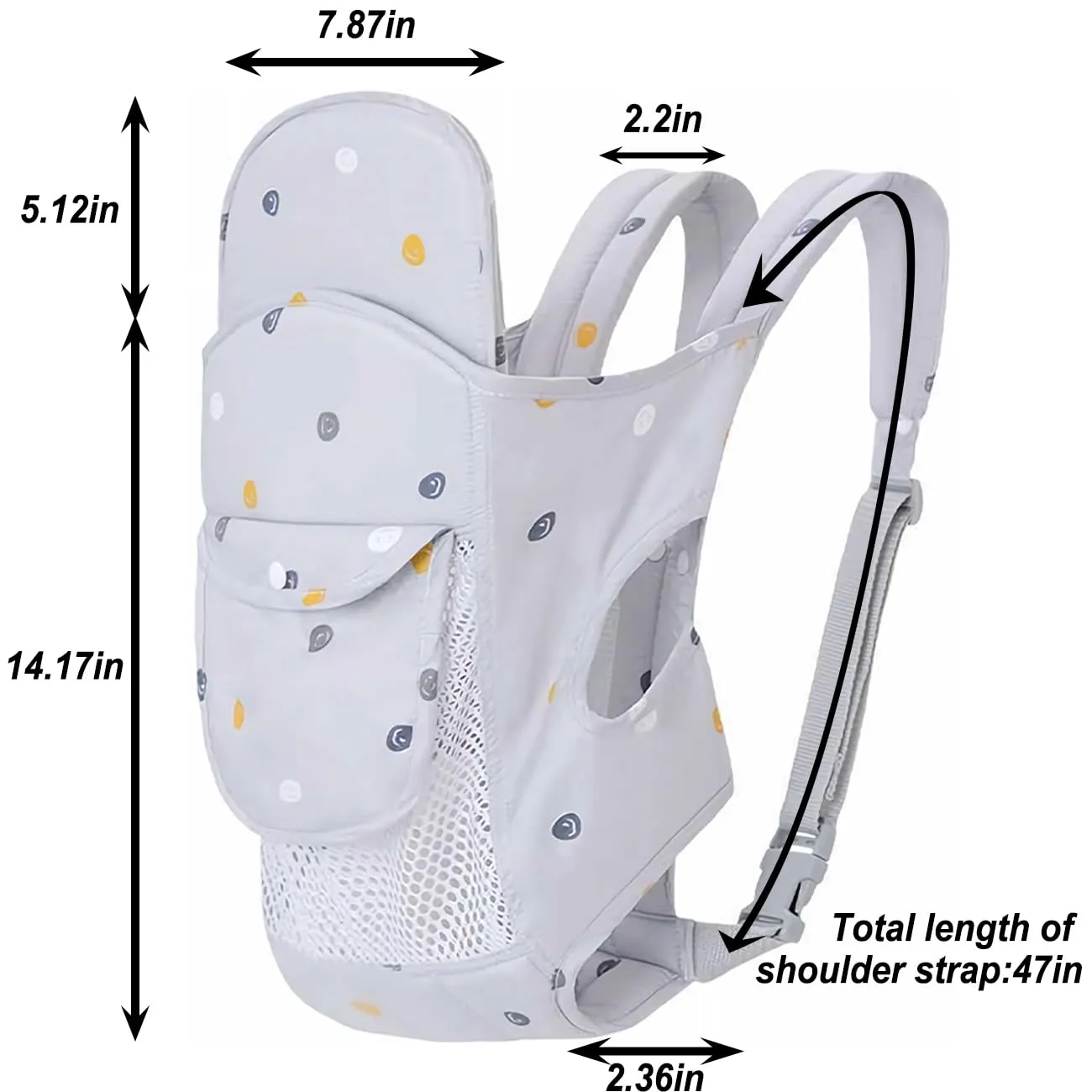 4-in-1 Baby Carrier Newborn to Toddler, Soft Baby Wrap Carrier for Newborn,Shoulder Strap Grid Breathable Infant Sling,Carrier Toddler Carrier Baby Wraps Carrier forGirl and Boy 8-45 lbs（Grey）