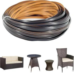 480 Ft Wicker Repair Kit, Plastic Wicker Repair Supplies, Mixed Dark Brown, Synthetic Rattan Replacement Material for Patio Wicker Furniture Sofa Chair Repair