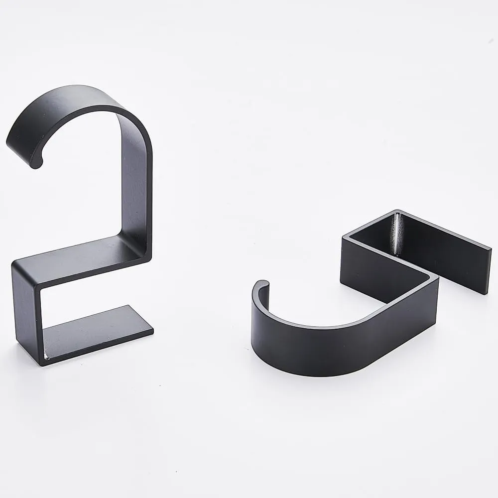4Pcs Students' Desk Hook Nail Free Clamp-On Under Desk Schoolbag Hook Women's Bag Handbag Headphone Hanger Backpack Hook and Purse Holder - Suitable for under 3cm/1.18 inch Thick Plate（2Gray 2Black)