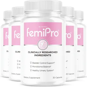 (5 Pack) FemiPro Bladder Control Support - FemiPro Capsules, FemiPro Bladder Support, Probiotic FemiPro, FemiPro Pills, FemiPro Reviews, FemiPro Bladder Support Supplement, 150 Capsules for 5 Months