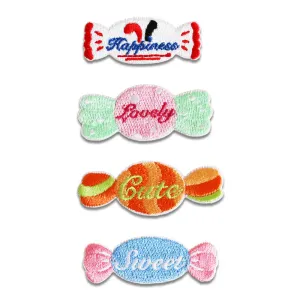 55mm Candy Self-Adhesive Embroidered Patches 8 Pack(4 Colors)