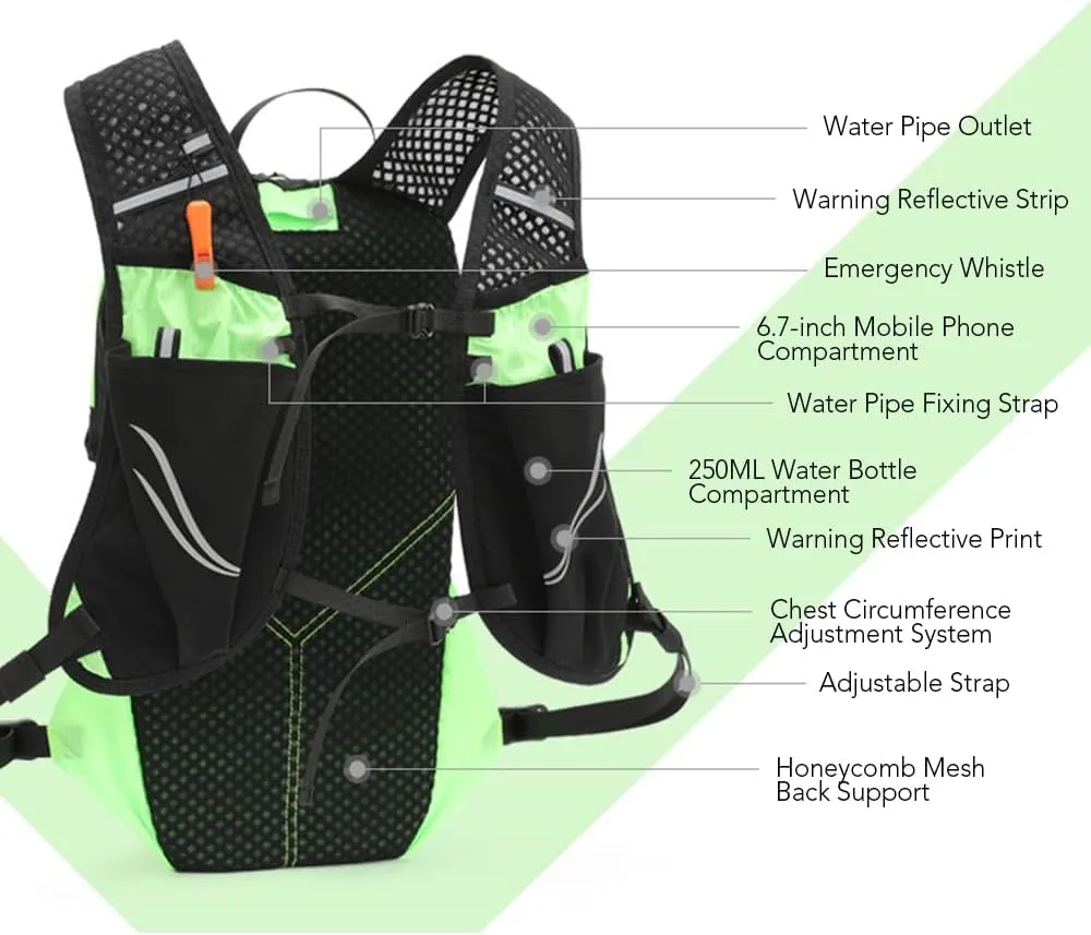 5L Hydration Vest Backpack Lightweight Bathable Running Backpack