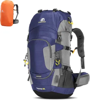 60L Waterproof Hiking Backpack Camping Mountain Climbing Cycle Backpack Outdoor Sport Bag with Rain Cover