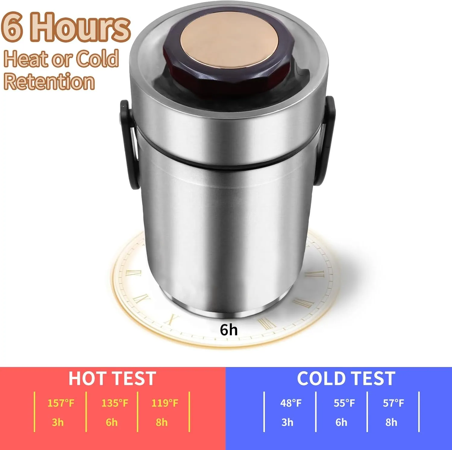 67oz Thermos for Hot Food,3-Layer Sealed Stackable Food Thermos,with Lunch Bag Soup Thermos Wide Mouth,It Is Suitable for Daily Office Meals, and Outdoor Meals (Silver)