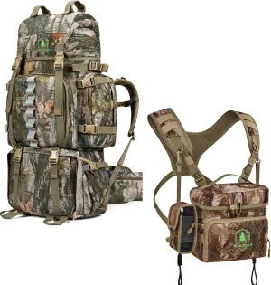 80L Hunting Backpack   Binocular Harness Chest Pack - L