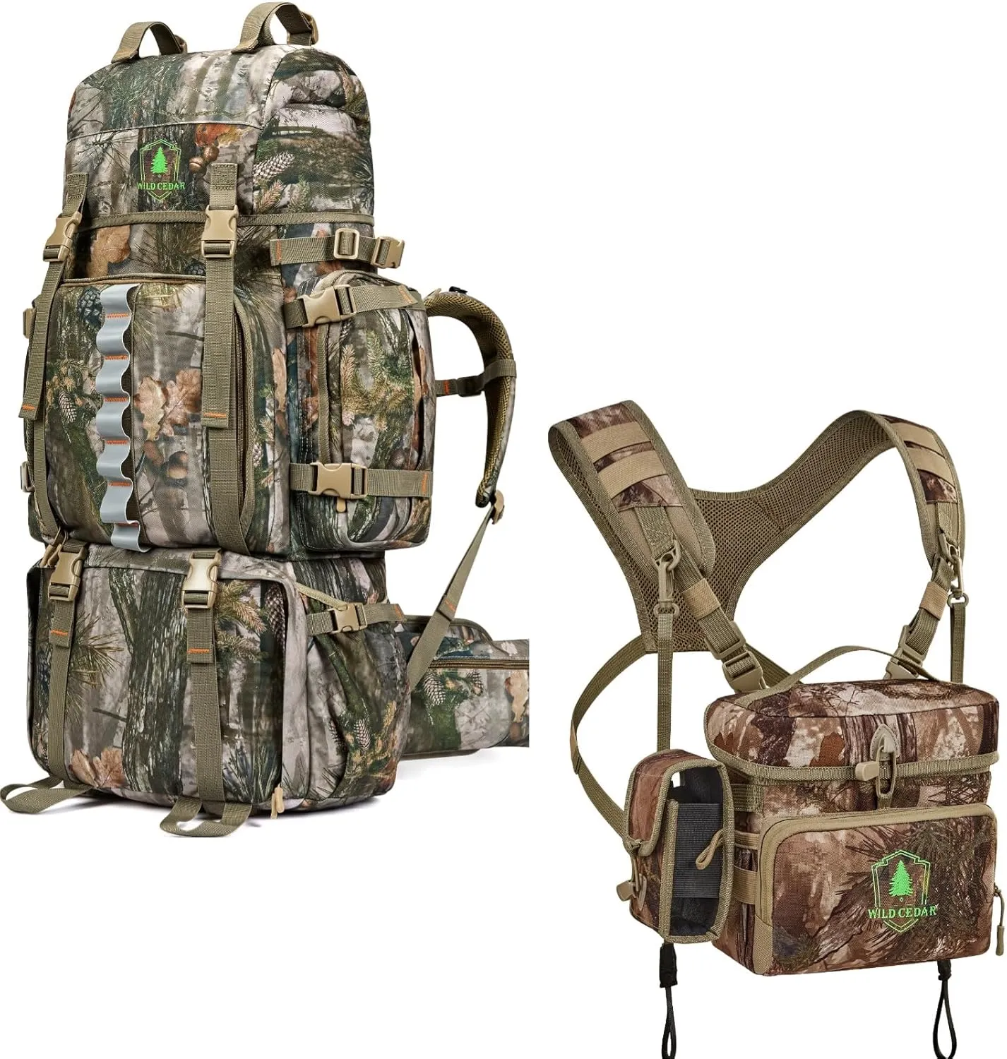 80L Hunting Backpack   Binocular Harness Chest Pack - L