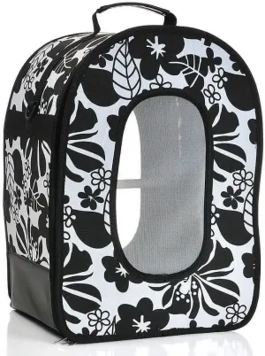 A&E CAGE COMPANY 001376 Happy Beaks Soft Sided Travel Bird Carrier Black, 14.5X10.5X7 in