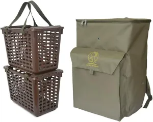 Acropolis Wicker Forage Basket - Backpack for Mushroom Picking - Mushrooms Rucksack - Foraging Backpack with Straps for Forager - Belt Forage Basket Pouch for Hiking, Camping, Hunting.